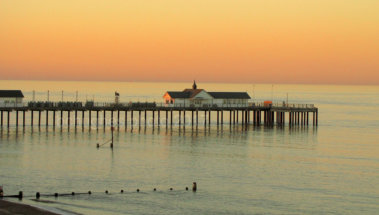 Southwold Pier at a balmy dusk. Framed to suit